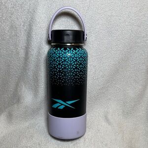 Reebok 32 oz Stainless Steel Water Bottle with Handle - Black/ Teal/ Purple